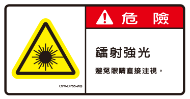 鐳射強光危險貼標
