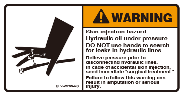 Skin injection hazard