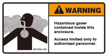 Hazardous gaser contained inside this enclosure